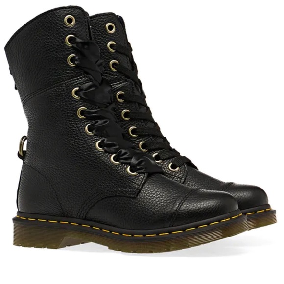 Dr MARTENS ALMILITA Black Leather Boots Size : 10 - Picture 4 of 15